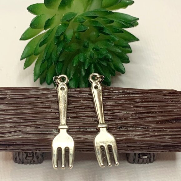 Fork Earring, Utensil Earring, Cooking Earring, Chef Earring, Food Earring - Picture 2 of 7
